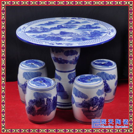 瓷藝雅韻 景德鎮手繪山水庭院桌凳，讓賞月乘涼更具詩意